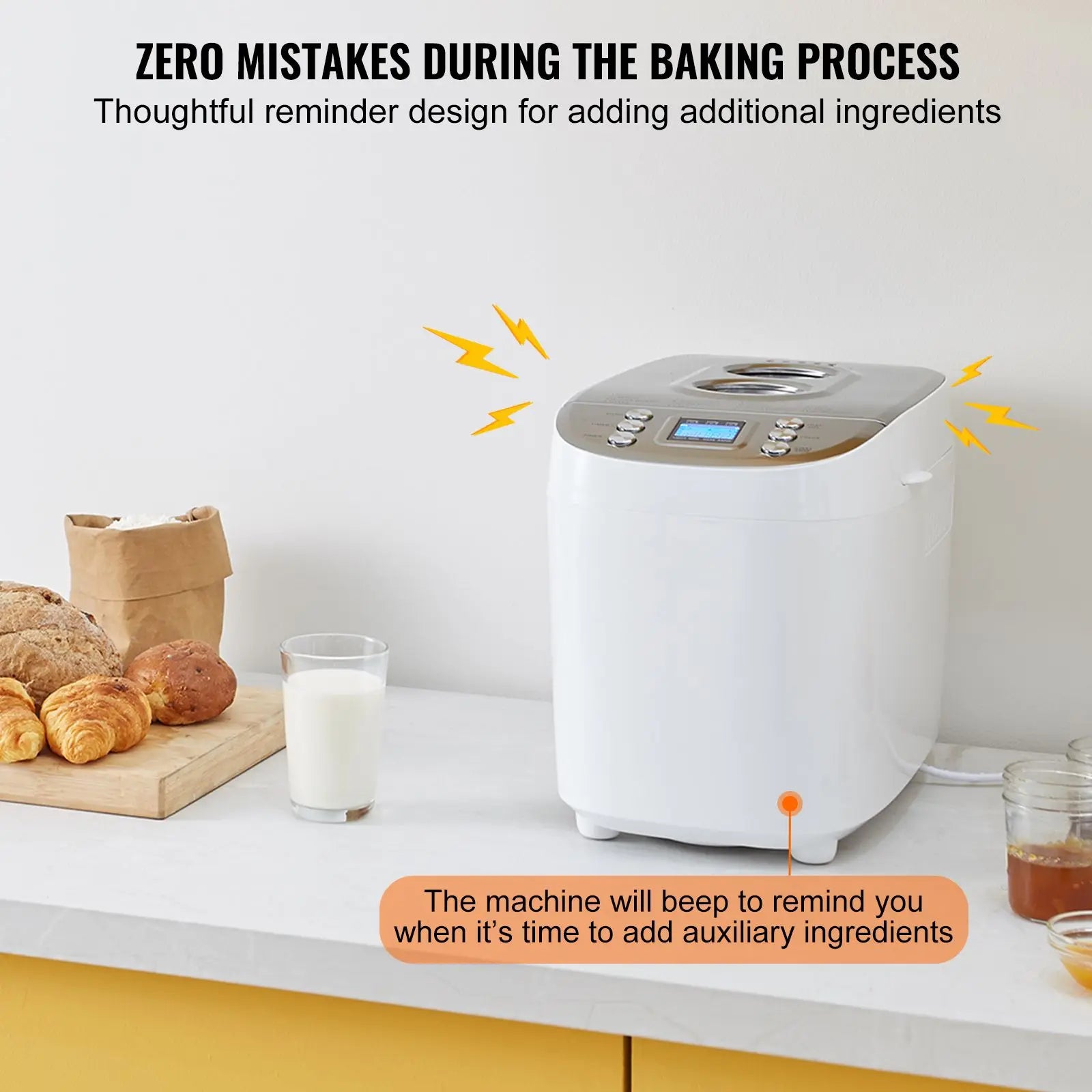 Programmable Automatic Bread Maker For Home Kitchen Baking