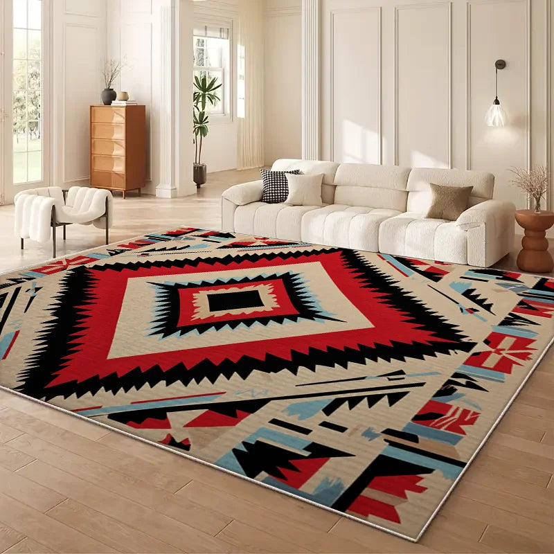 VIKAMA Moroccan Geometry Area Rug Modern Wabi Sabi Living Room