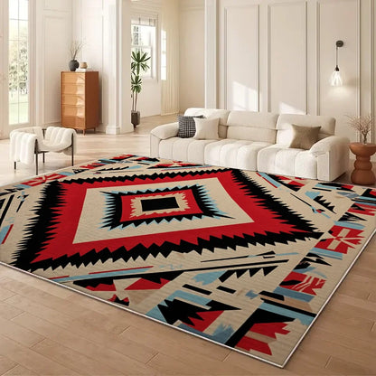 VIKAMA Moroccan Geometry Area Rug Modern Wabi Sabi Living Room