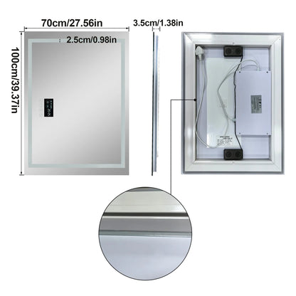 Led Bathroom Mirror With Bluetooth Speaker Anti Fog Dimmable Backlit Lights