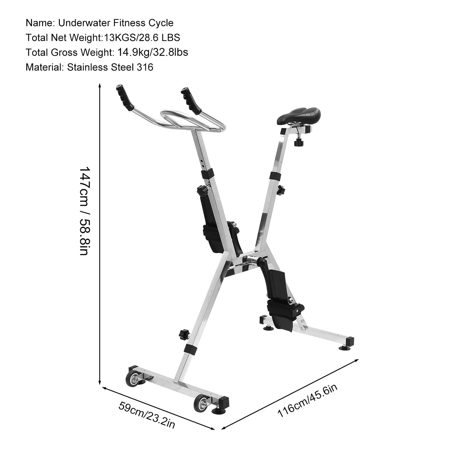 Aqua Bike Water Exercise Bike for Pool Fitness and Home Gym