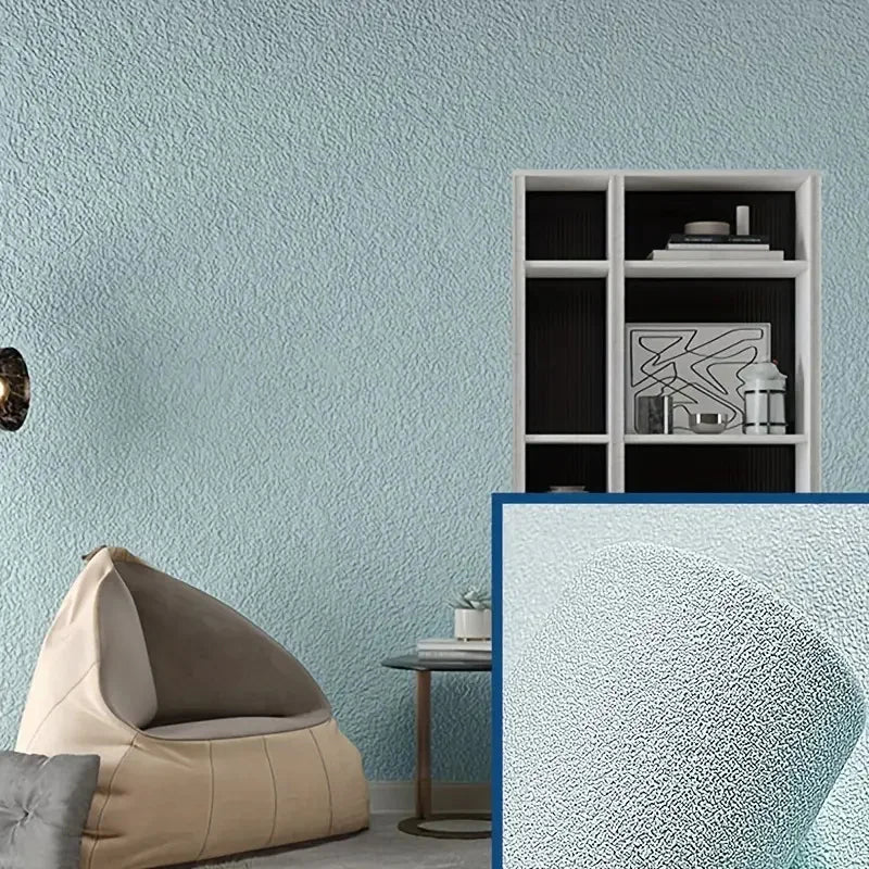 NONECN Linen 3D Foam Wallpaper Self-Adhesive PVC Waterproof Backdrop