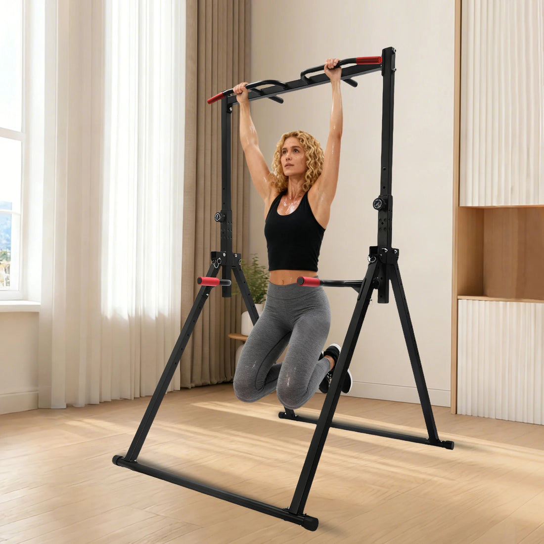 Foldable Adjustable Pull Up Bar For Home Gym Training