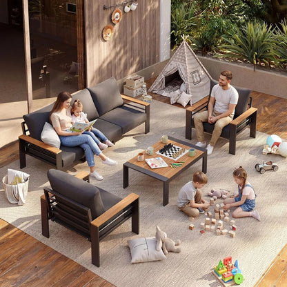 Outdoor Patio Conversation Furniture Set With Coffee Table