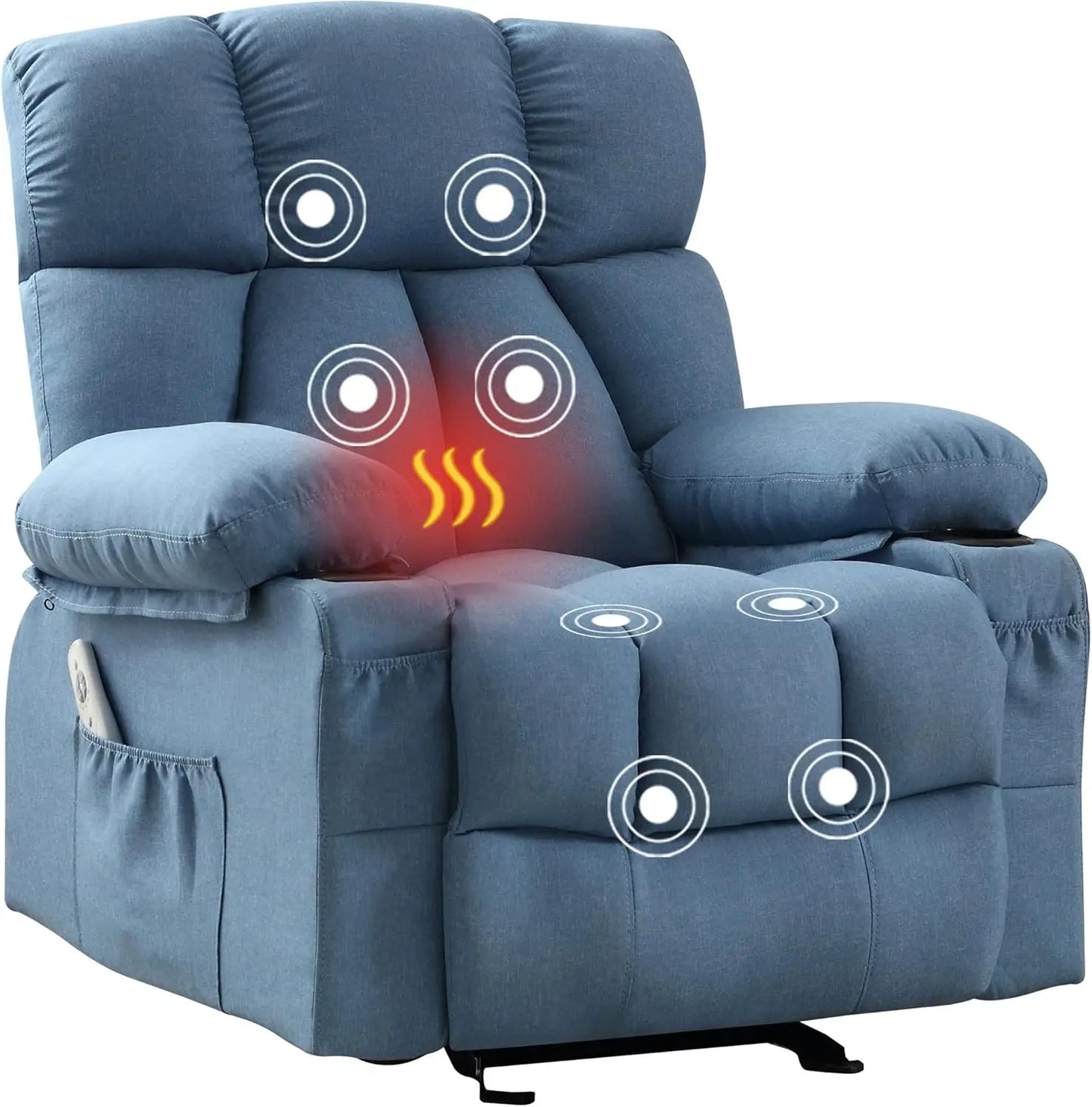Massage Rocker Recliner Chair With Heat And Vibration Ergonomic Lounge