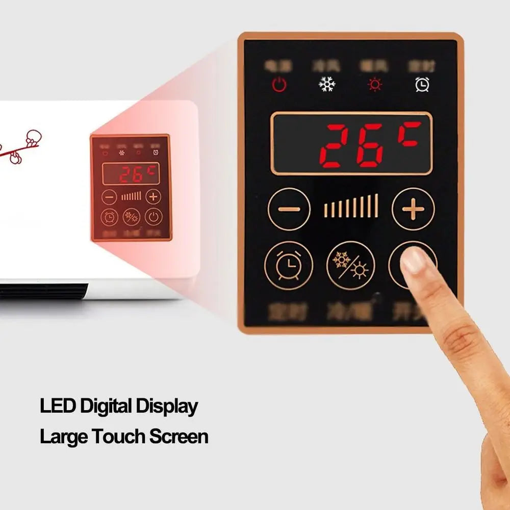 Compact Wall-Mounted Air Conditioner and Heater with Remote