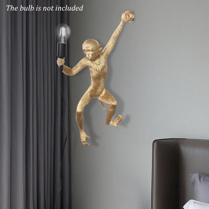 Monkey Shape Bakelite Wall Mount Lamp With E26 Socket