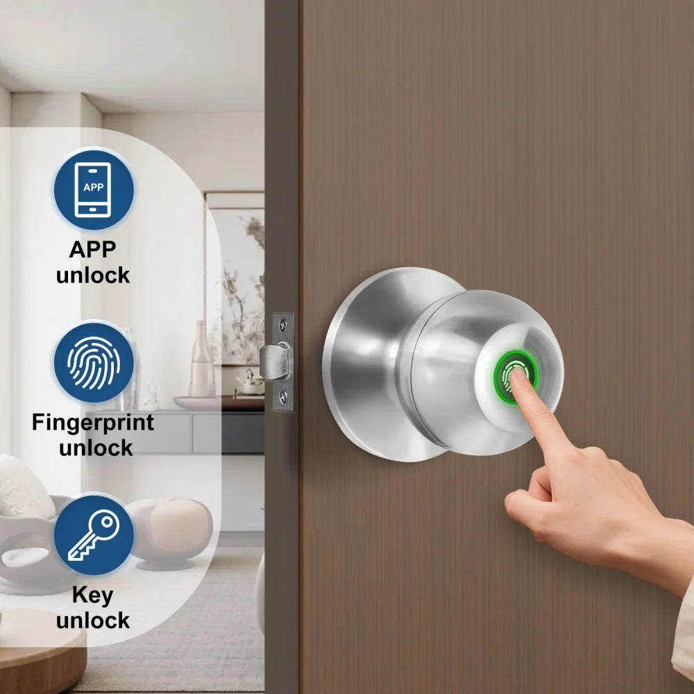 YFK Tuya Smart Life Fingerprint Door Lock Keyless Entry Bluetooth