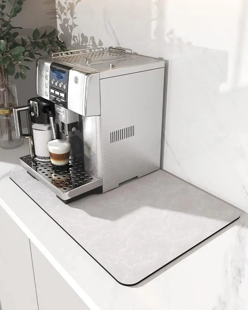 Water Absorbent Coffee Machine Mat With Rubber Backing