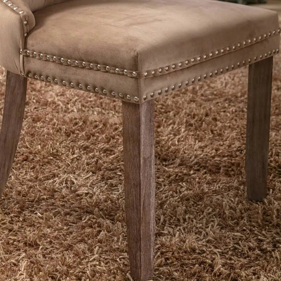 Tufted Velvet Dining Chairs With Solid Wood Legs And Trim