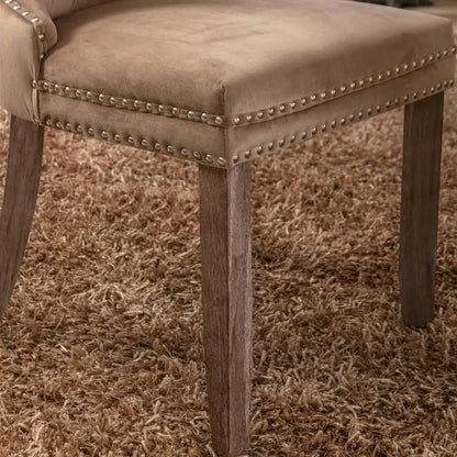 Tufted Velvet Dining Chairs With Solid Wood Legs And Trim