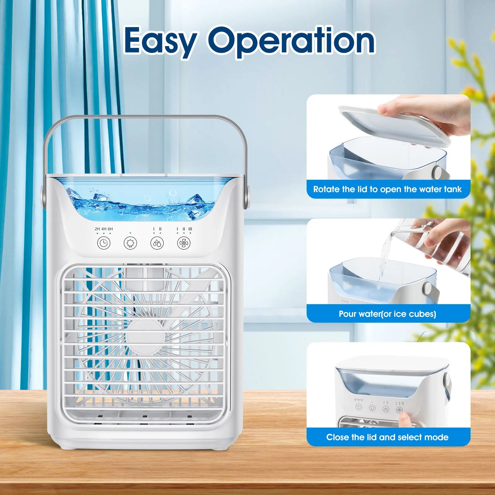 Afdeal Portable Humidifier Cooling Fan Desktop Water Tank Air Cooler