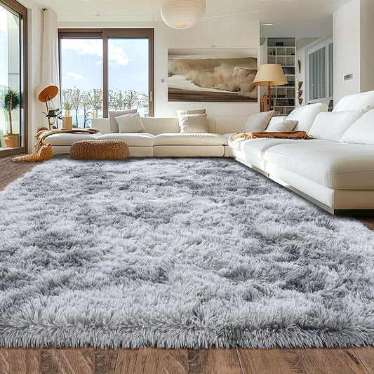 Fluffy Tie Dyed Geometric Carpet Non Slip Home Decor Polyester