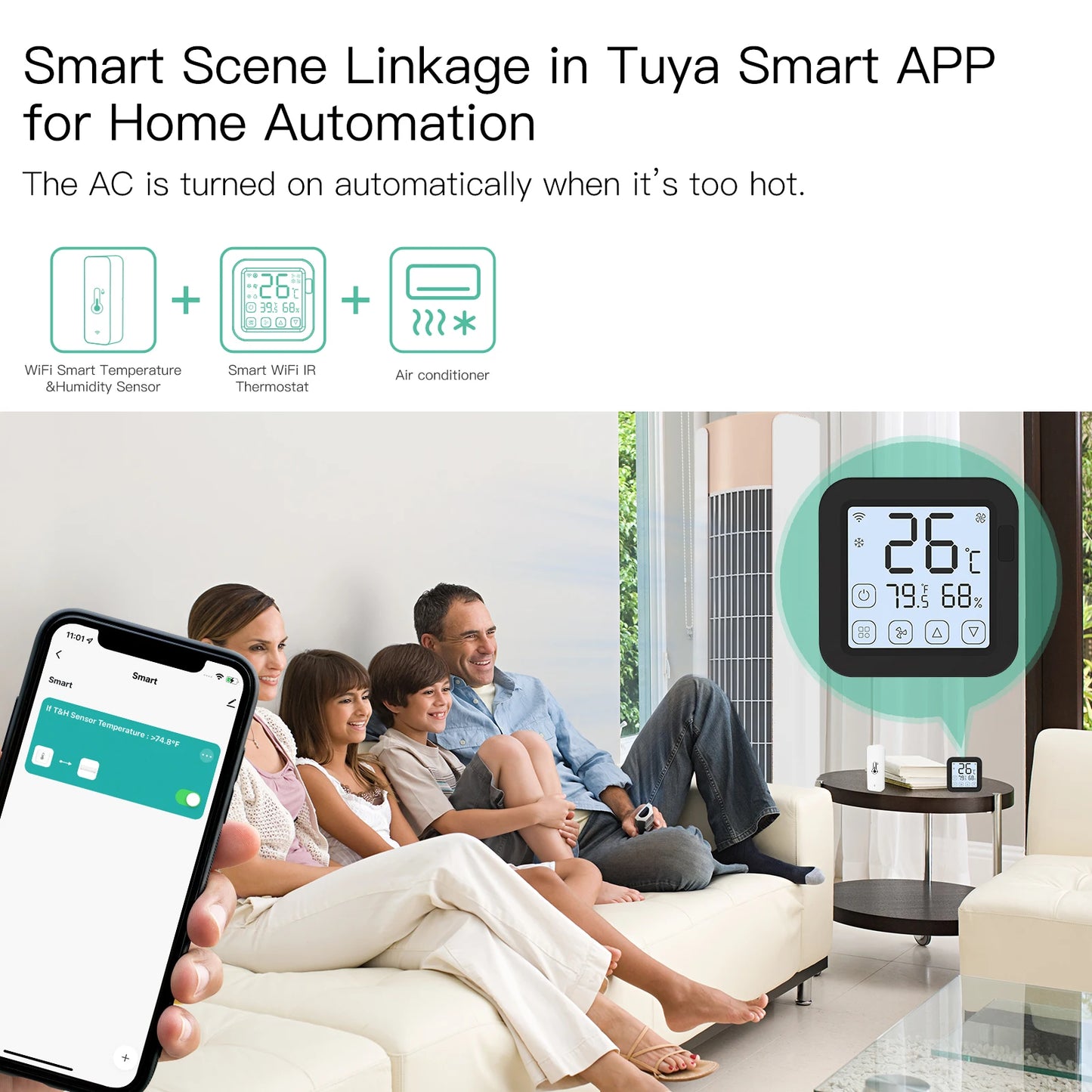 MOES Tuya Smart WiFi Temperature Humidity Sensor Hygrometer Alexa