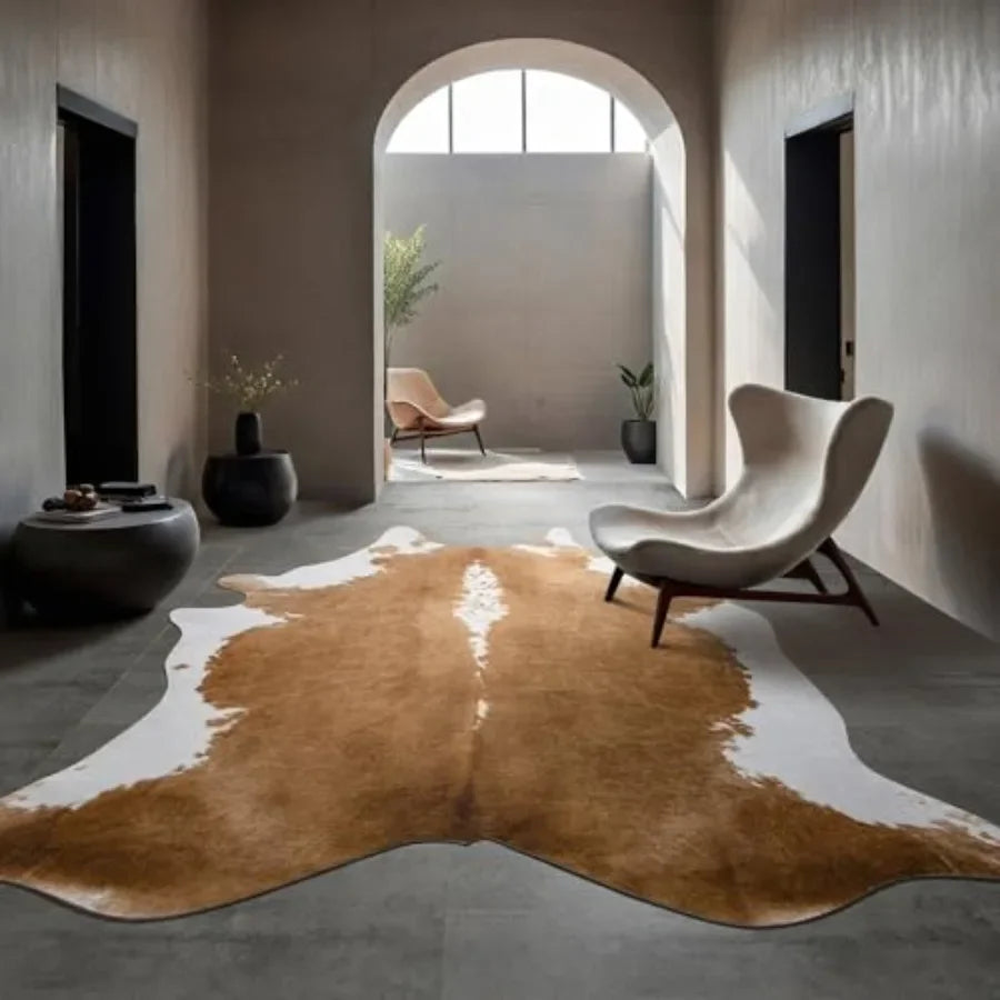 Premium Faux Cowhide Rug Cow Print Western Style Rug For Living Room