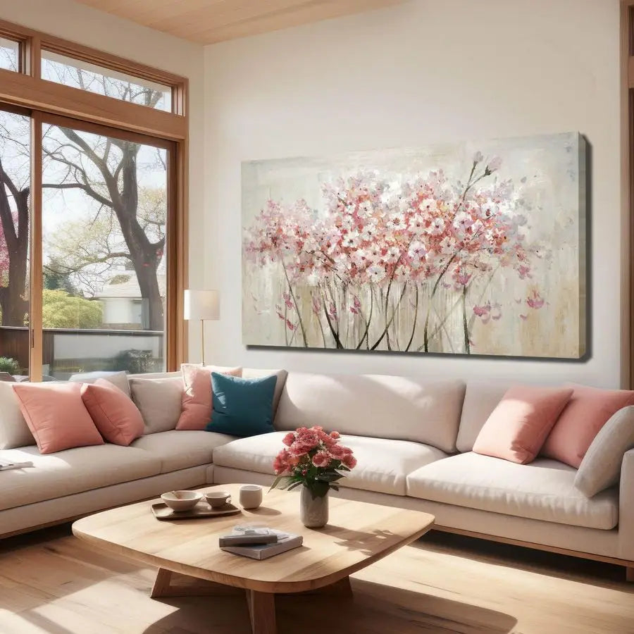 Floral Oil Painting Canvas Art Wall Decor Modern Botanical For Living Room