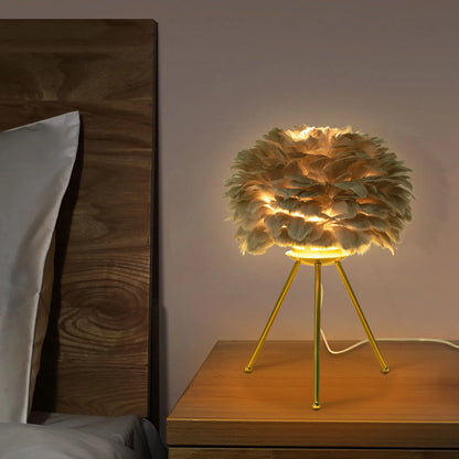 Feather Desk Lamp Tripod for Study and Living Spaces