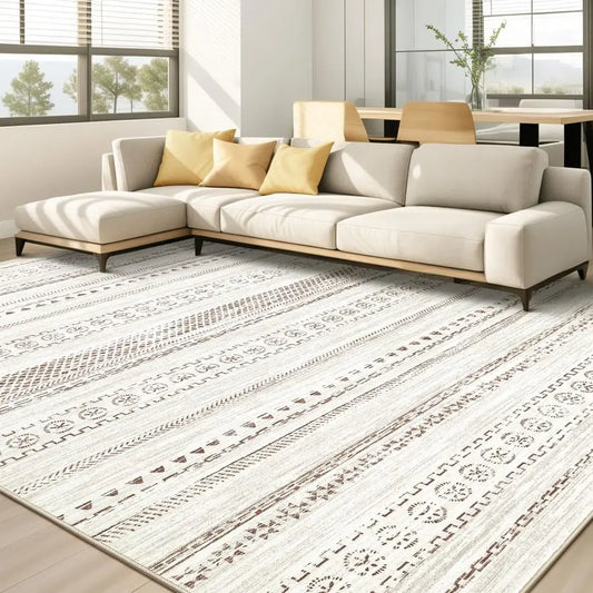 Moroccan Boho Farmhouse Rug With Geometric Pattern For Living Room