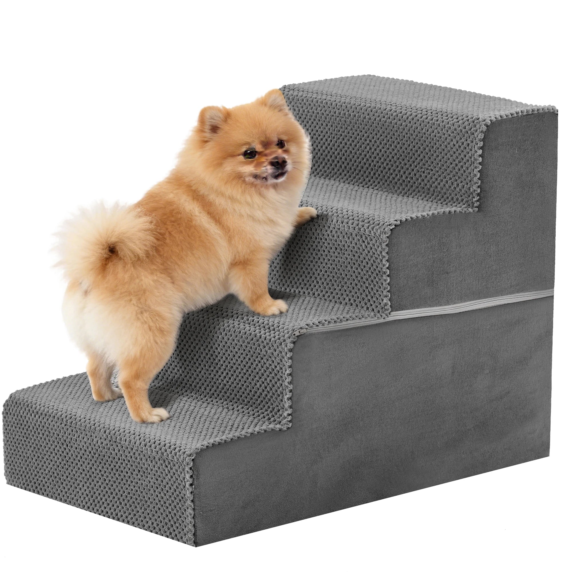 Curved Foam Dog Stairs With Non Slip Grip For Pets