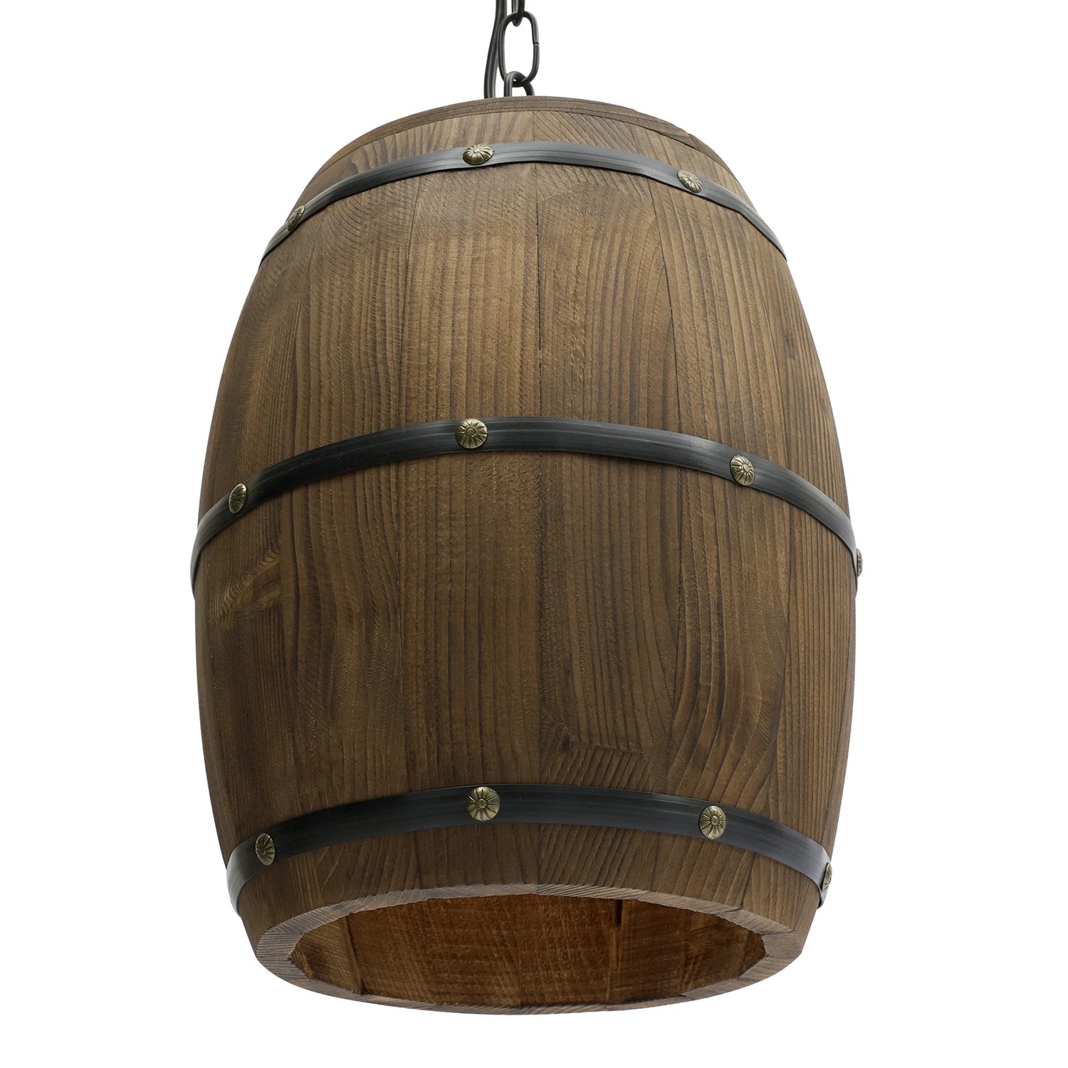 Retro Wood Wine Barrel Pendant Light Industrial Ceiling Lamp Chandelier