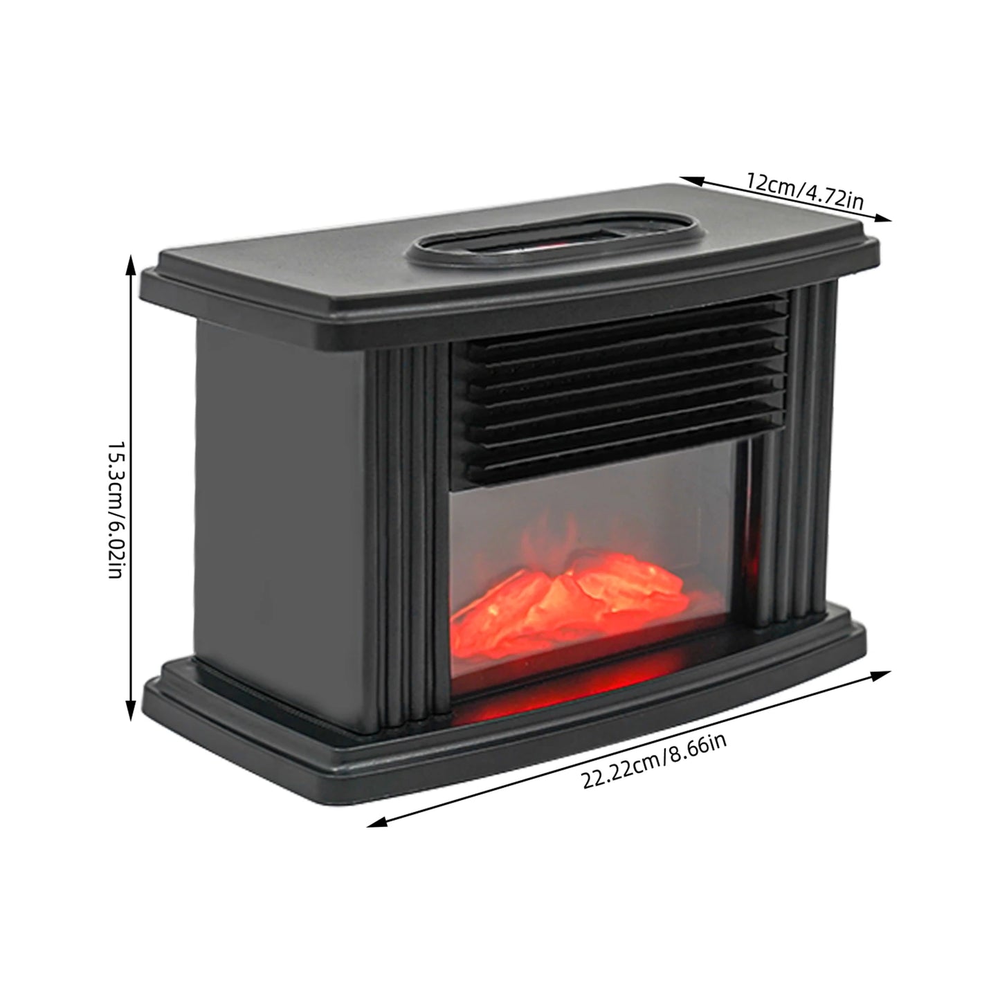 Sweetmile Mini Electric Fireplace Heater With Realistic 3D Flame