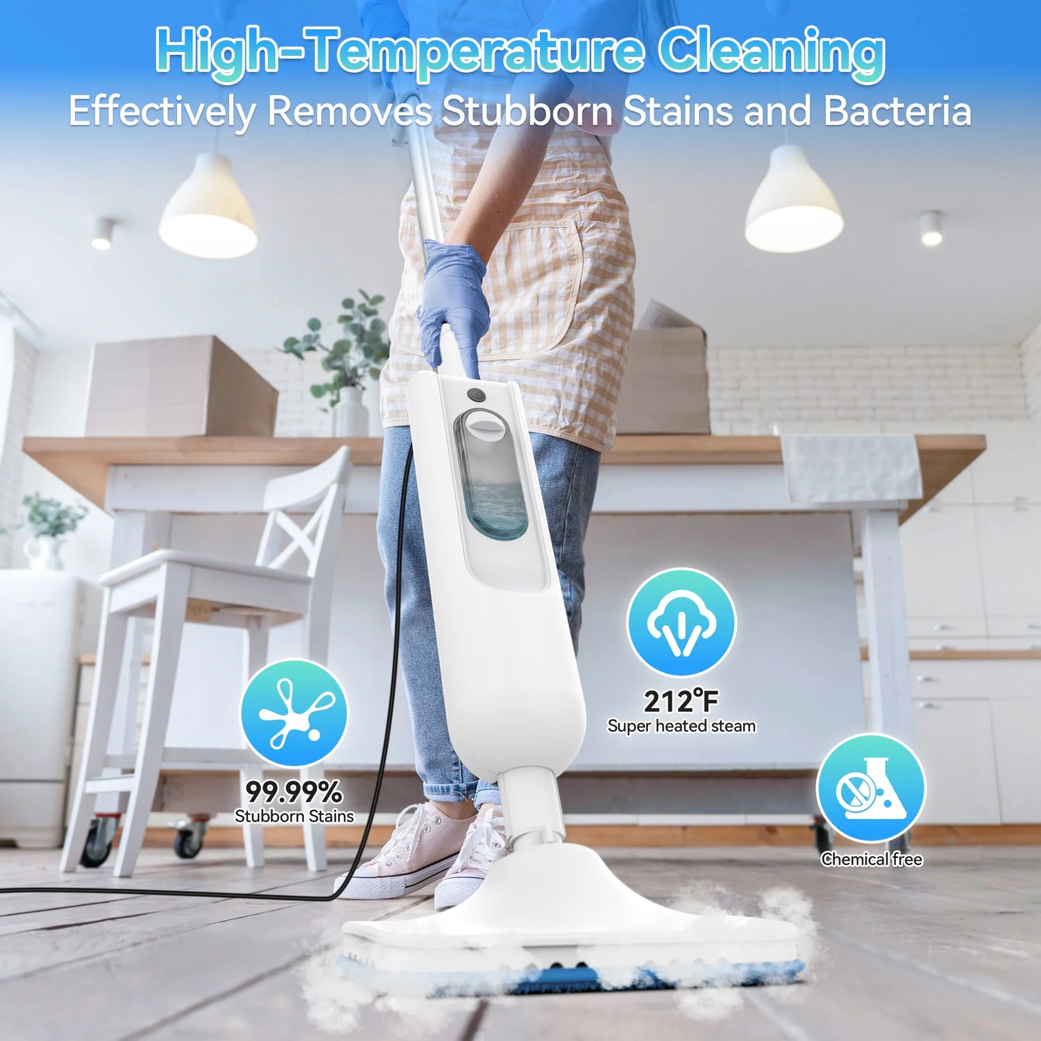 INSE Powerful Steam Mop For Hard Floors And Carpets