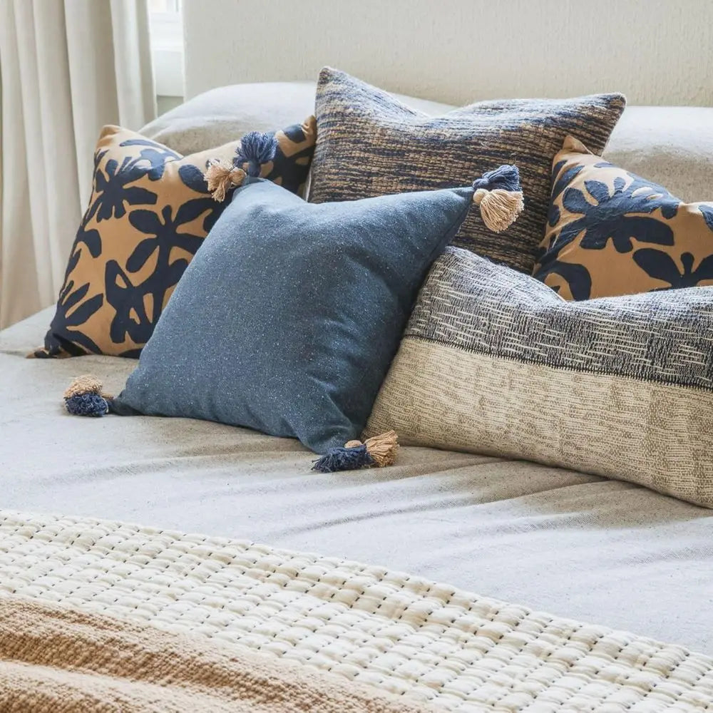 Handwoven Cotton Throw Pillow Textured Luxury Accent For Sofa