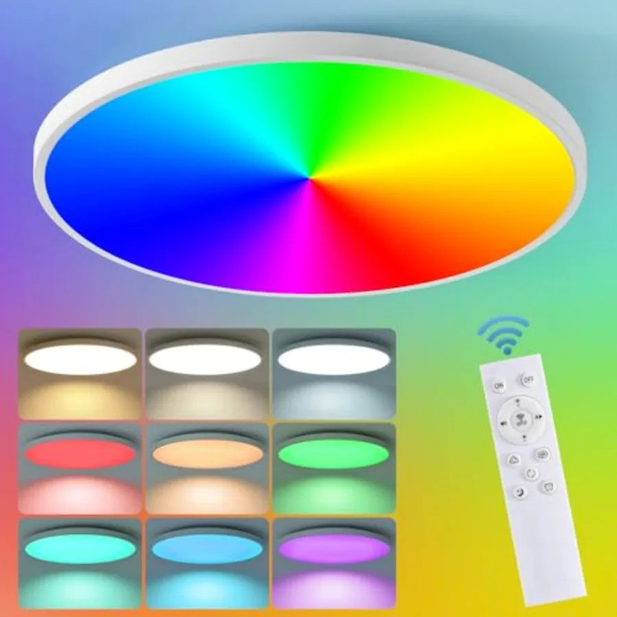 Smart Ceiling Light With Remote Control RGB Ambient Lighting