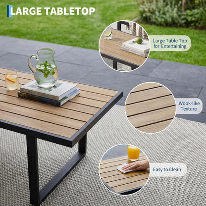 HobbyLane Modern 4 Piece Outdoor Sofa Set With Coffee Table