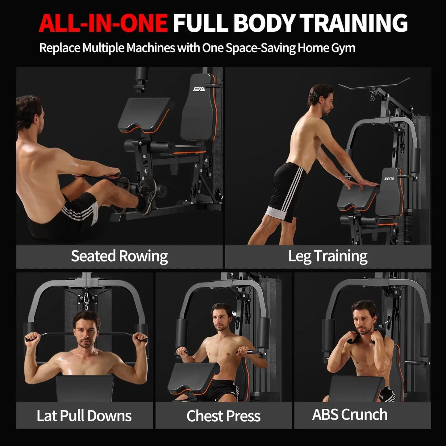 JEEKEE Complete In One Home Gym With 150 Pound Stack