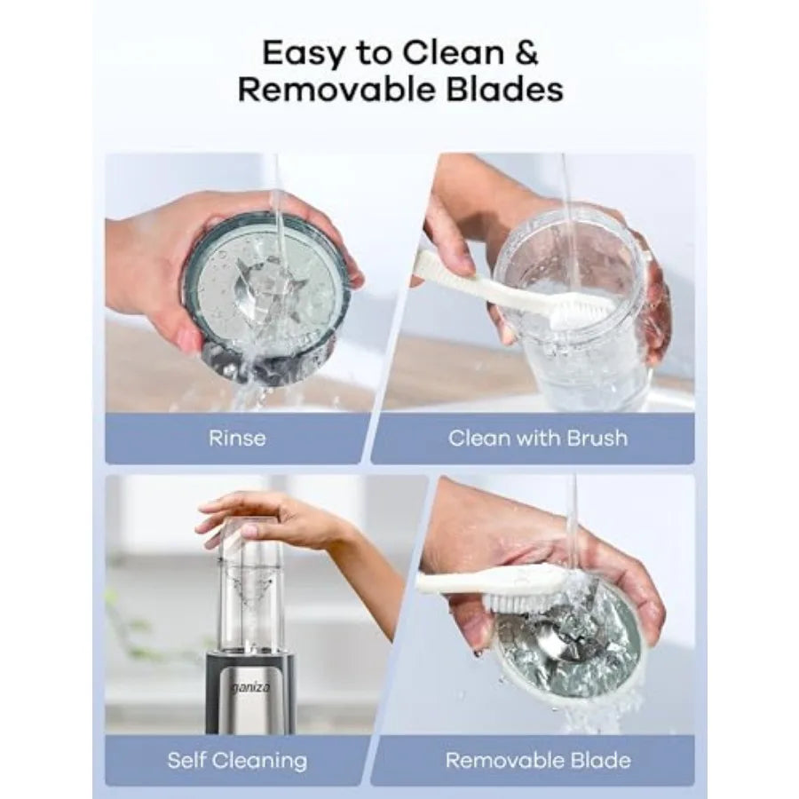 Personal Blender Set With Three Portable Cups For Smoothies