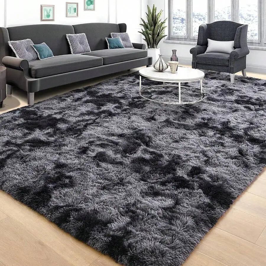 Modern Soft Shag Rug For Bedroom And Living Room With Plush Carpet