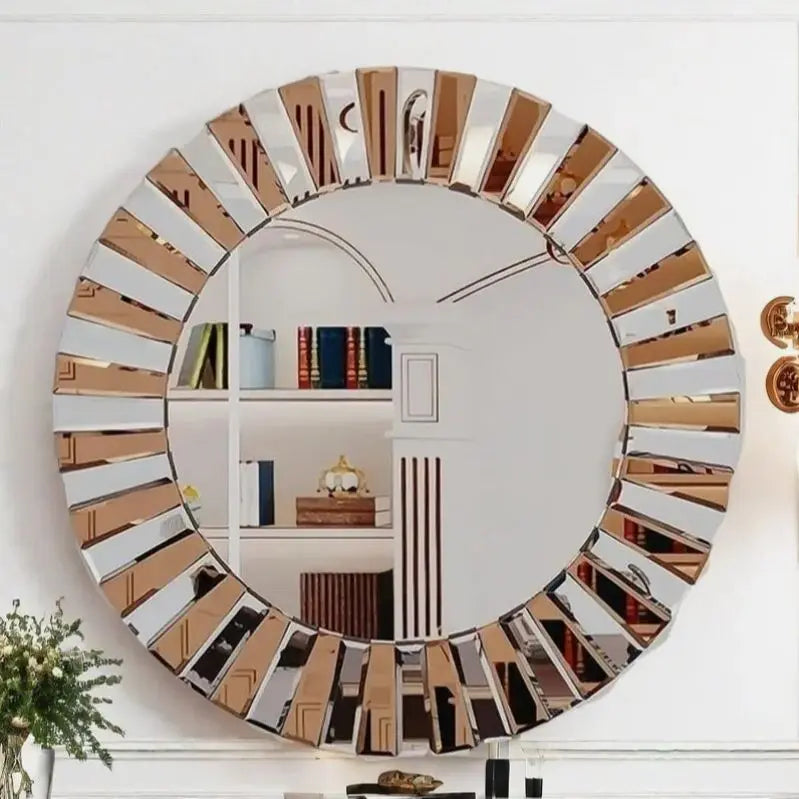 Round Starburst Decorative Wall Mirror For Living Room Bedroom Bathroom
