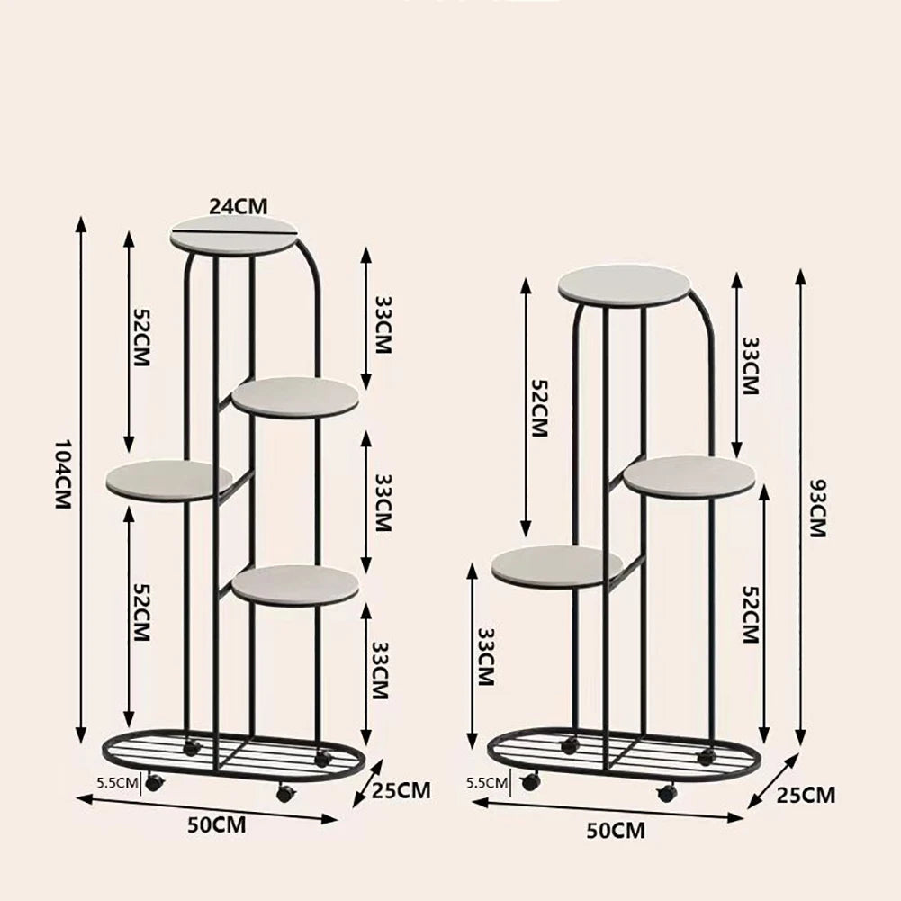 HiMISS 5-Tier Metal Plant Stand Indoor Outdoor Display