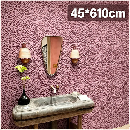 Peel And Stick Leopard Print PVC Wallpaper For Decor