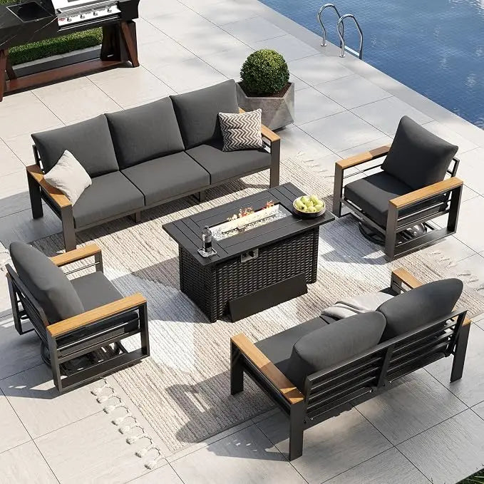 Outdoor Patio Conversation Furniture Set With Coffee Table