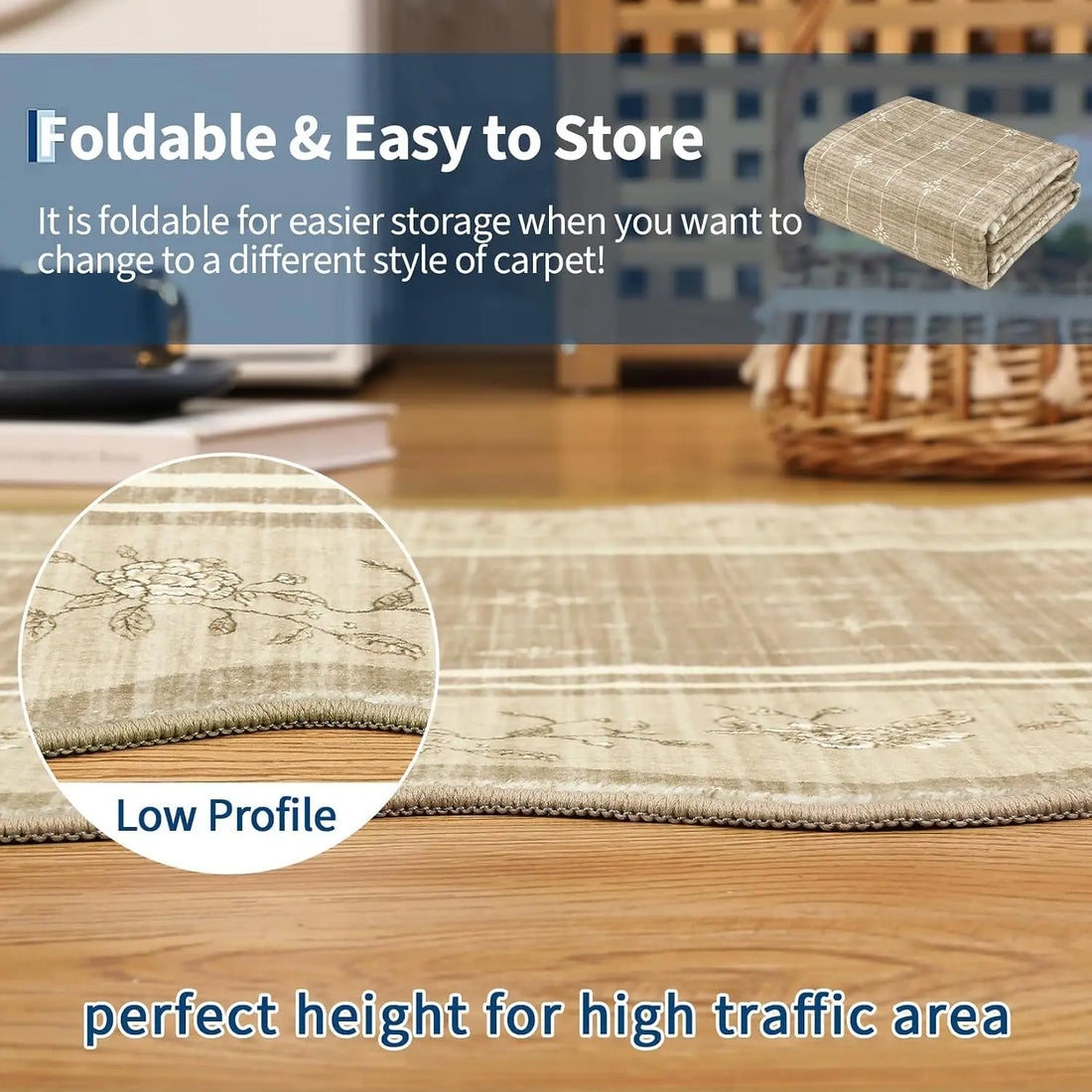 Garvee Washable Soft Non-Slip Bedroom Area Rug
