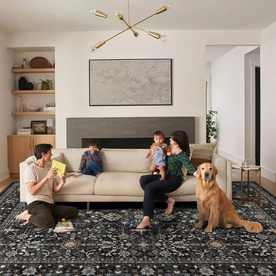 Non Slip Machine Washable Rug Ultra Soft For Living Room