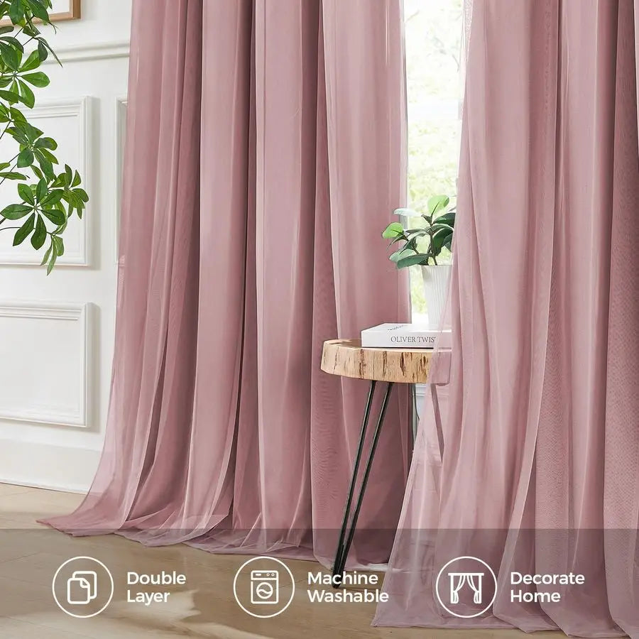 Bamboo Blackout Curtains Three Panel For Bedroom And Living Room