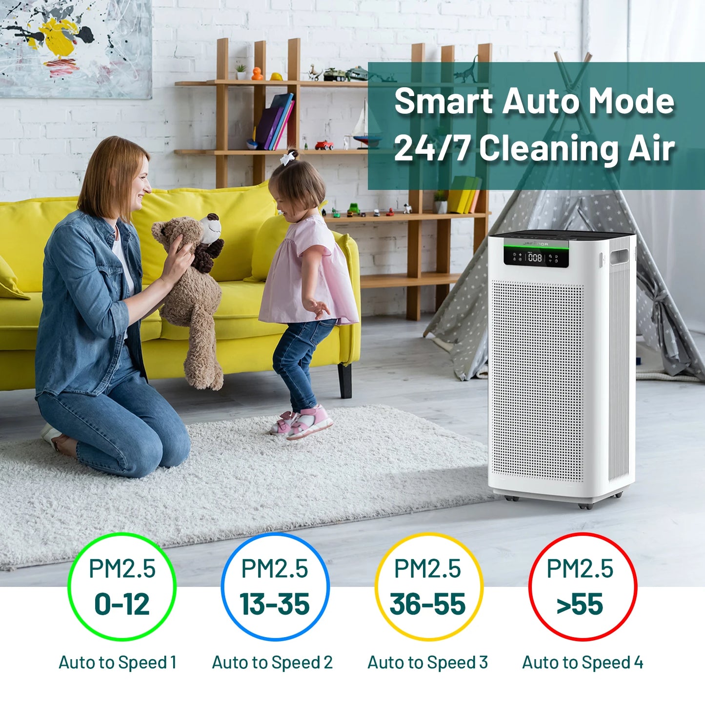Jafända Air Purifier With APP Alexa True HEPA Activated Carbon