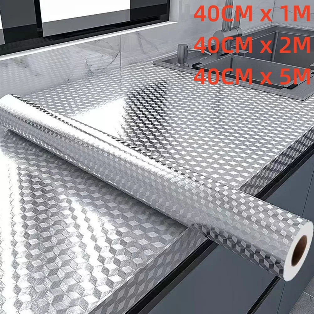 Aluminum Foil Kitchen Backsplash Sticker Waterproof And Heat Resistant