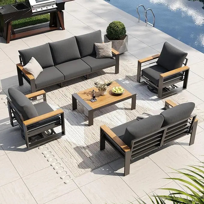 Outdoor Patio Conversation Furniture Set With Coffee Table