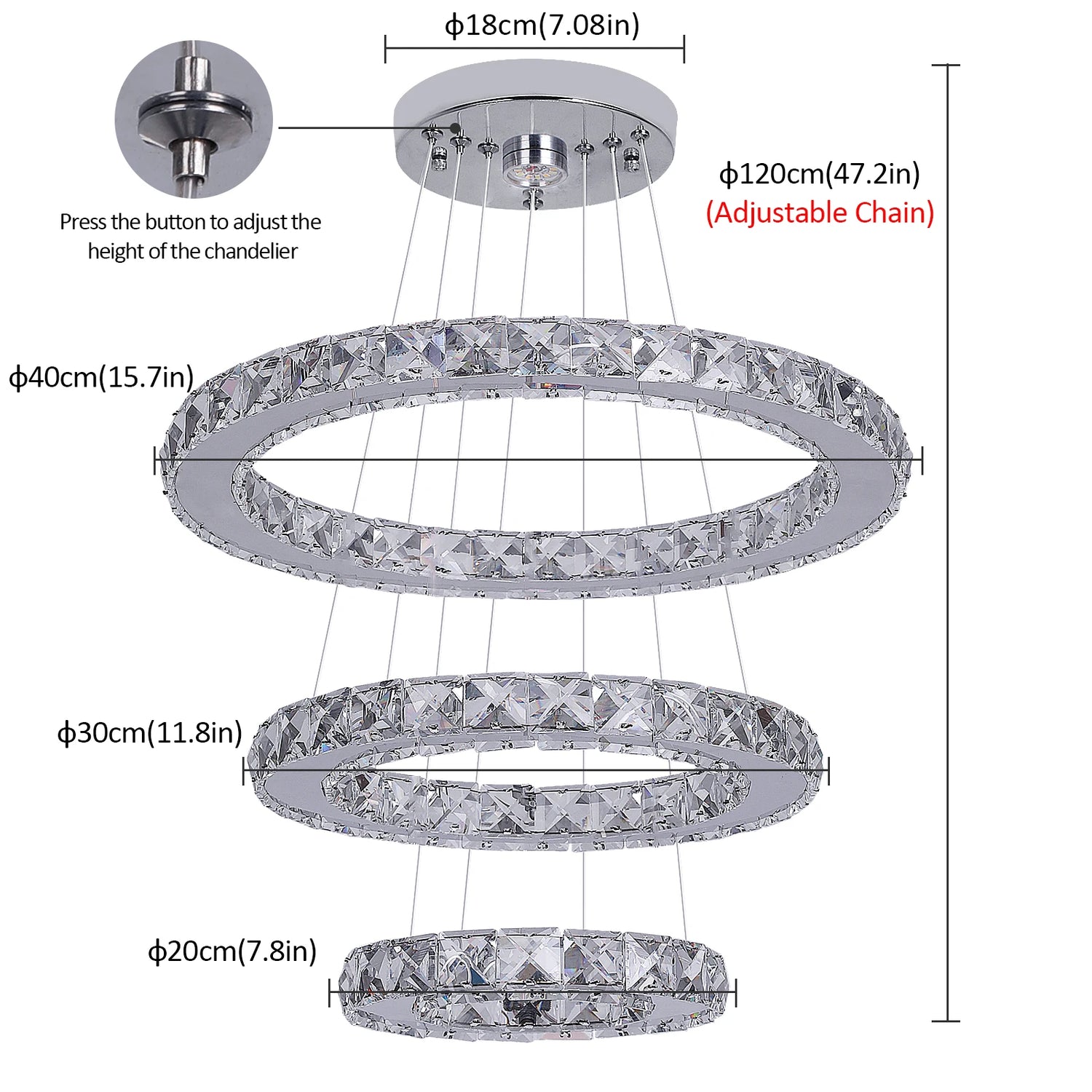Vinilky Crystal Pendant Ceiling Light Fixture Modern Home Decor