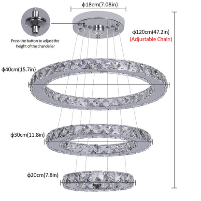 Vinilky Crystal Pendant Ceiling Light Fixture Modern Home Decor