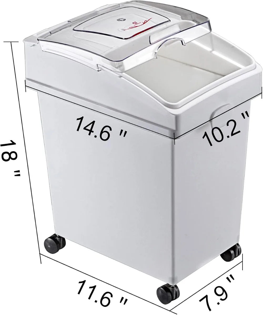 Kitchen Ingredient Storage Bin With Wheels And Sliding Lid 3 Piece Set
