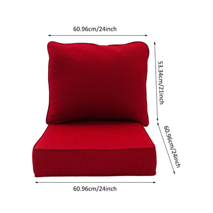Outdoor Deep Seat Cushion Set With Removable Covers