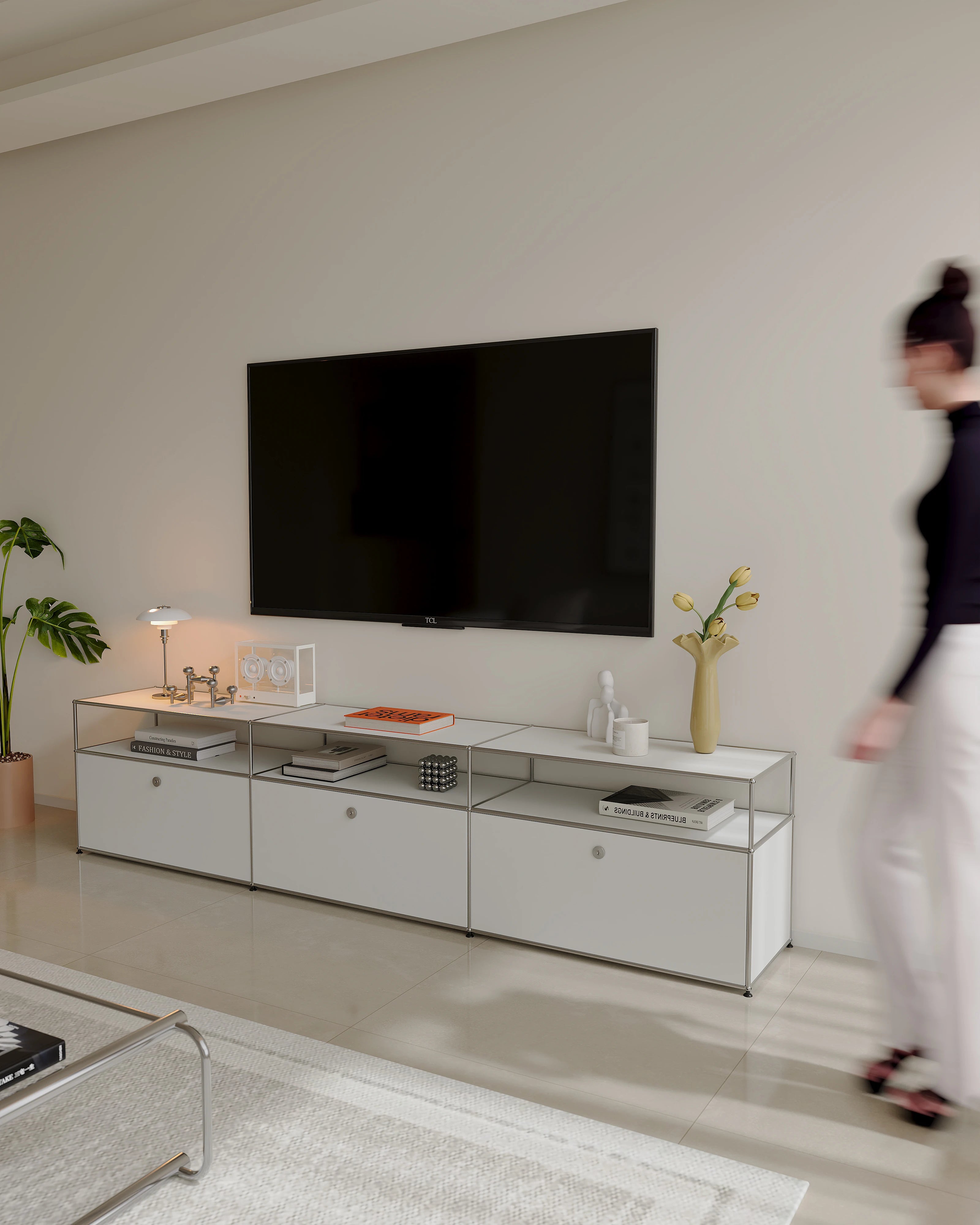Bigcityfur TV Stand and Corner Cabinet Metal Storage