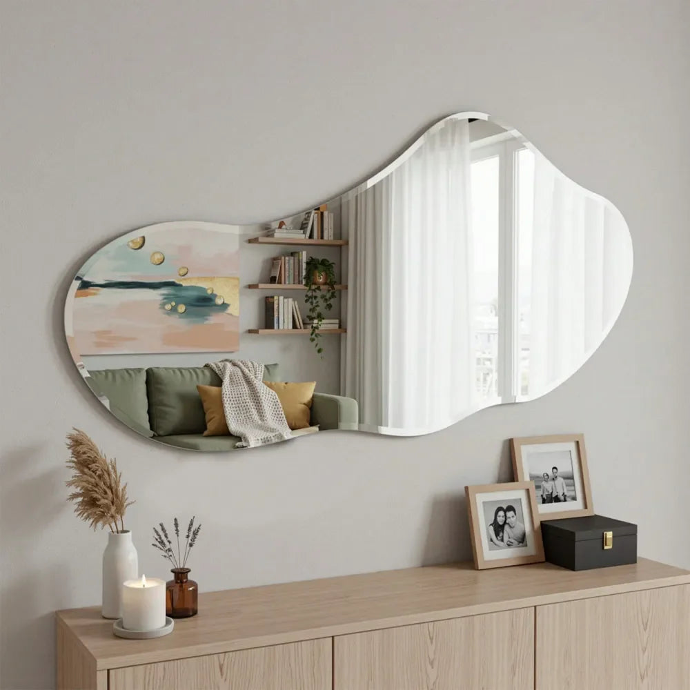 XMSJ Decorative Modern Asymmetrical Wall Mirror For Living Room
