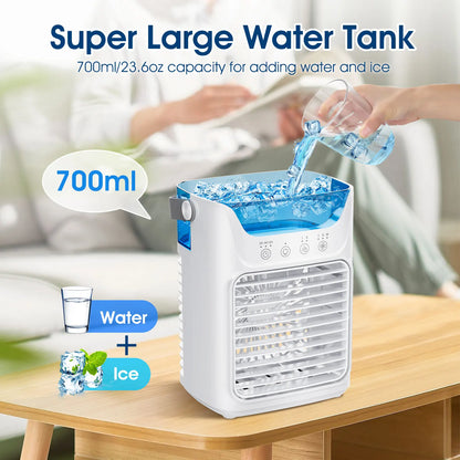 Afdeal Portable Humidifier Cooling Fan Desktop Water Tank Air Cooler