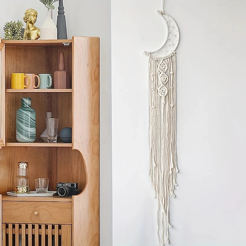 Dromenvanger Star And Moon Woven Pendants Set For Home Decor